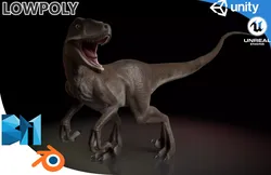 Velociraptor dinosaur Low-poly 3D model