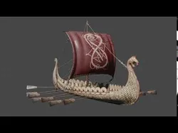 Viking Ship - Viking Drakar PBR Low-poly 3D model