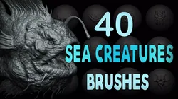 Zbrush and Blender - Sea Creatures VDM Brush 3D model