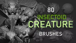 Zbrush  Blender - 80 Insectoid Creature Brush mega Pack 3D model