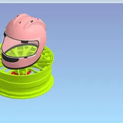 A car rim helmet stand with fan 3D printing