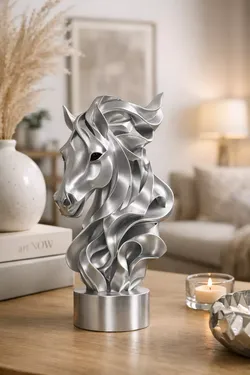 Abstract Flowing Horse Bust Sculpture 3D model