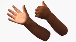 African Baby Hands Rigged for Maya 3D model
