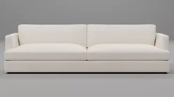 Contemporary Minimalist Low-Arm Fabric Sofa 01 - 2-Seater Low-poly 3D model