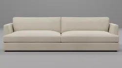 Contemporary Minimalist Low-Arm Fabric Sofa 02 - 2-Seater Low-poly 3D model