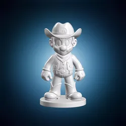 Cowboy Mario Fan Art 3D Print Model 3D print model