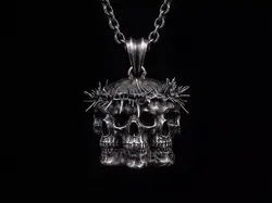 Crown of Thorns Multi-Faced Skull Pendant Gothic Jewelry 3D print model