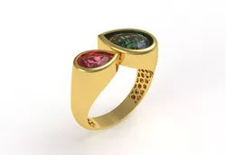 Dual Pear Diamond Ring  3D print model