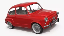 Fiat 600 Retro Coupe Red 3D model