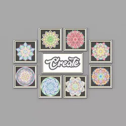 Framed Mandala Wall Art 3D model