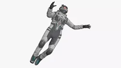 Futuristic Astronaut in Spacesuit no Visor Rigged for Cinema 4D 3D model