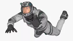 Futuristic Astronaut in Spacesuit no Visor Rigged for Maya 3D model