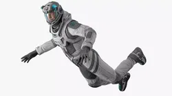 Futuristic Astronaut with Transparent Visor Rigged for Cinema 4D 3D model