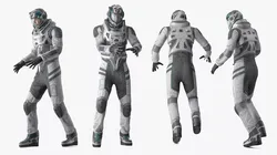 Futuristic Astronaut with Transparent Visor Rigged for Maya 3D model