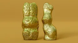 Gold Foil Easter Bunny Chocolate Figurines Photogrammetry Scan 3D model