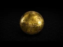 Gold Foil Sci-Fi Sphere - High Fidelity 4K PBR Ceramic Orb 3D model