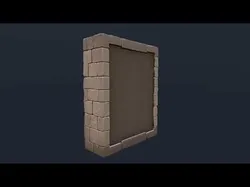 Low Poly Stylized Medieval Stone Block Window - PBR Low-poly 3D model