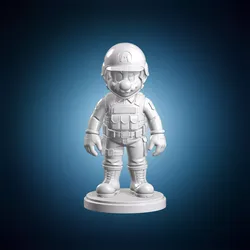 Marine Mario Commander Fan Art 3D Print Model 3D print model