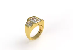 Mens Emerald Cut Engagement Rings 3D print model