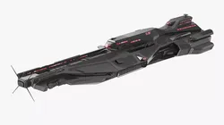 Military Spaceship Black 3D model