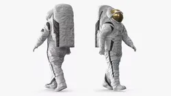 Modern Moon Spacesuit Empty Rigged for Maya 3D model