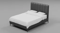 Modern Upholstered Double BedTufted Headboard - Sample File 3D model