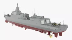 NAVY TYPE 055 Destroyer with Harbin Z-9WZ Helicopter 3D model