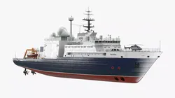 Oceanographic Research Ship Yantar with Helicopter Kazan Ansat 3D model