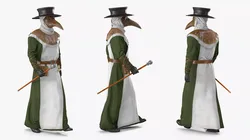 Plague Doctor Walking 3D model