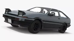Retro Sport Hatchback 1980s Grey Simplified 3D model