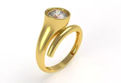 Round Diamond Women Ring  3D print model