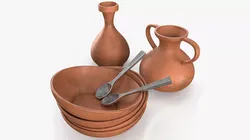 Rustic Tableware Set 3D model