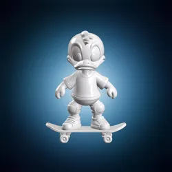 Skater Donald Duck Chibi Fan Art 3D Print Model 3D print model