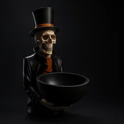 Skeleton Butler Candy Bowl Holder – Halloween Tabletop Decoration