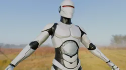 Sleek Visor Cybernetic Android Premium 3D Character 3D model