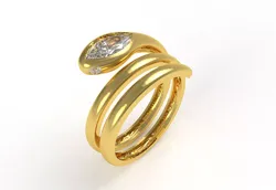 Snack Marquise Diamond Women Ring  3D print model