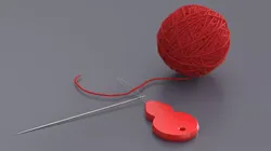 Yarn with Threader and Needle 3D model