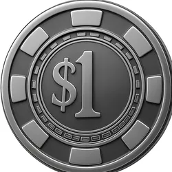 $1 casino poker chip coin token double sided