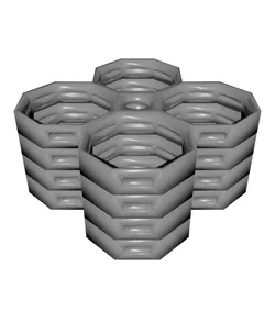 2x2 Multiboard Corner Legacy Tile - x4 Multi-Material Stack