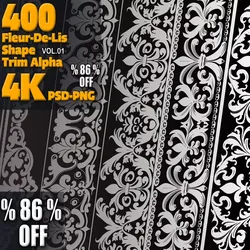 400 Fleur De Lis Shape Trim Alpha Vol01 3D model