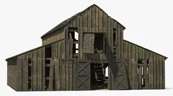 Abandoned Barn Structure Wooden Old 3D model