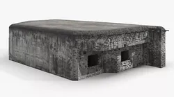 Angled Roof Pillbox Bunker Old 3D model