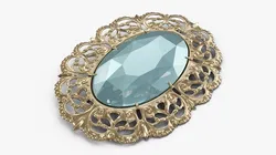 Antique Gilded Brooch 3D model