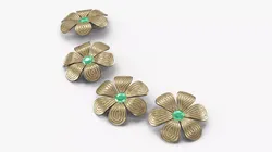 Antique Gilded Decorative Flowers 3D model