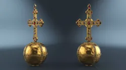 Antique Globus Cruciger with Gemstones 3D model