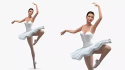 Ballet Dancer in Tutu Outfit Rigged for Cinema 4D 3D model