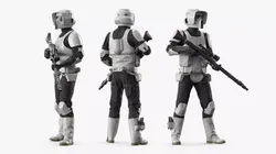 Battle-Worn Trooper Star Wars Standing in Ready Stance 3D model