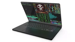 Black Laptop with Stickers 3D model