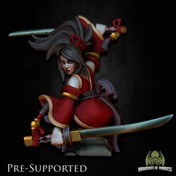 [BUST] Kimiko The Kunoichi [PRE-SUPPORTED]  32mm Female Ninja Samurai