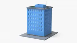Cartoon Low Poly Highrise Apartment Block Low-poly 3D model